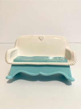 VTG 1993 Fisher Price Loving Family Furniture Wicker Rocking Sofa Porch Rocker